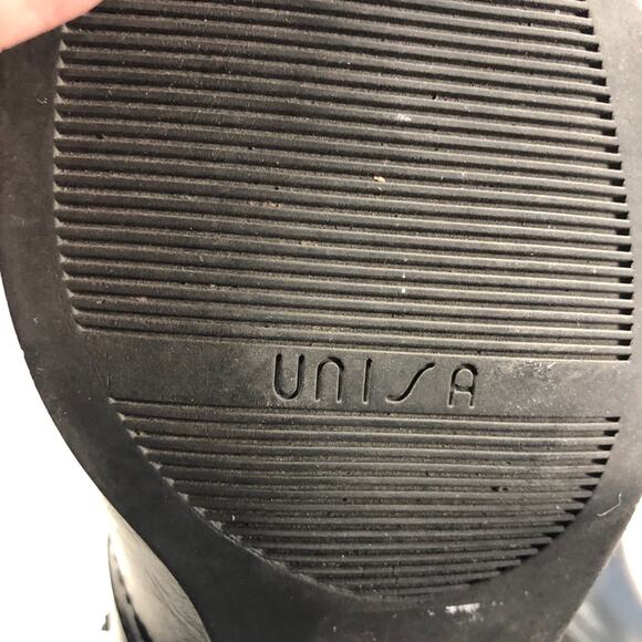 Unisa Faux leather zip up black/brown boots 7.5 - Picture 7 of 9